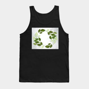 Composition of Patterned Tea Leaves Tank Top